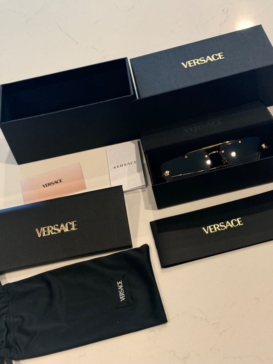 Versace *BRAND NEW* Full Set 0VE2245 Sunglasses Gold Frame, Gray Lenses, 60MM